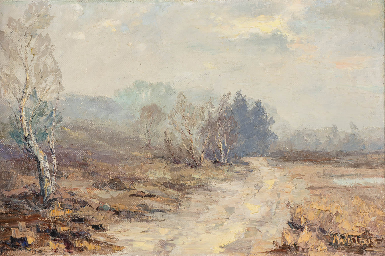 Irene WELLENS (1923) 'Heather Landscape'. (W:60 x H:40 cm)