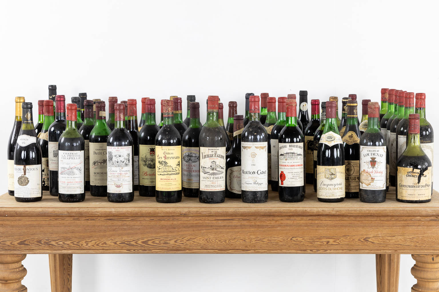 A large collection of wine, 57 bottles. 