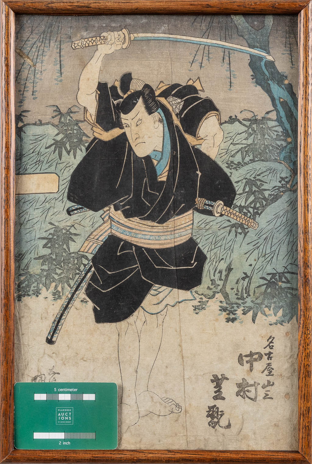 Toyokuni I UTAGAWA (1769-1825) 'Een paar houtsnedes, bijgekleurd'. (W:23,5 x H:36 cm)