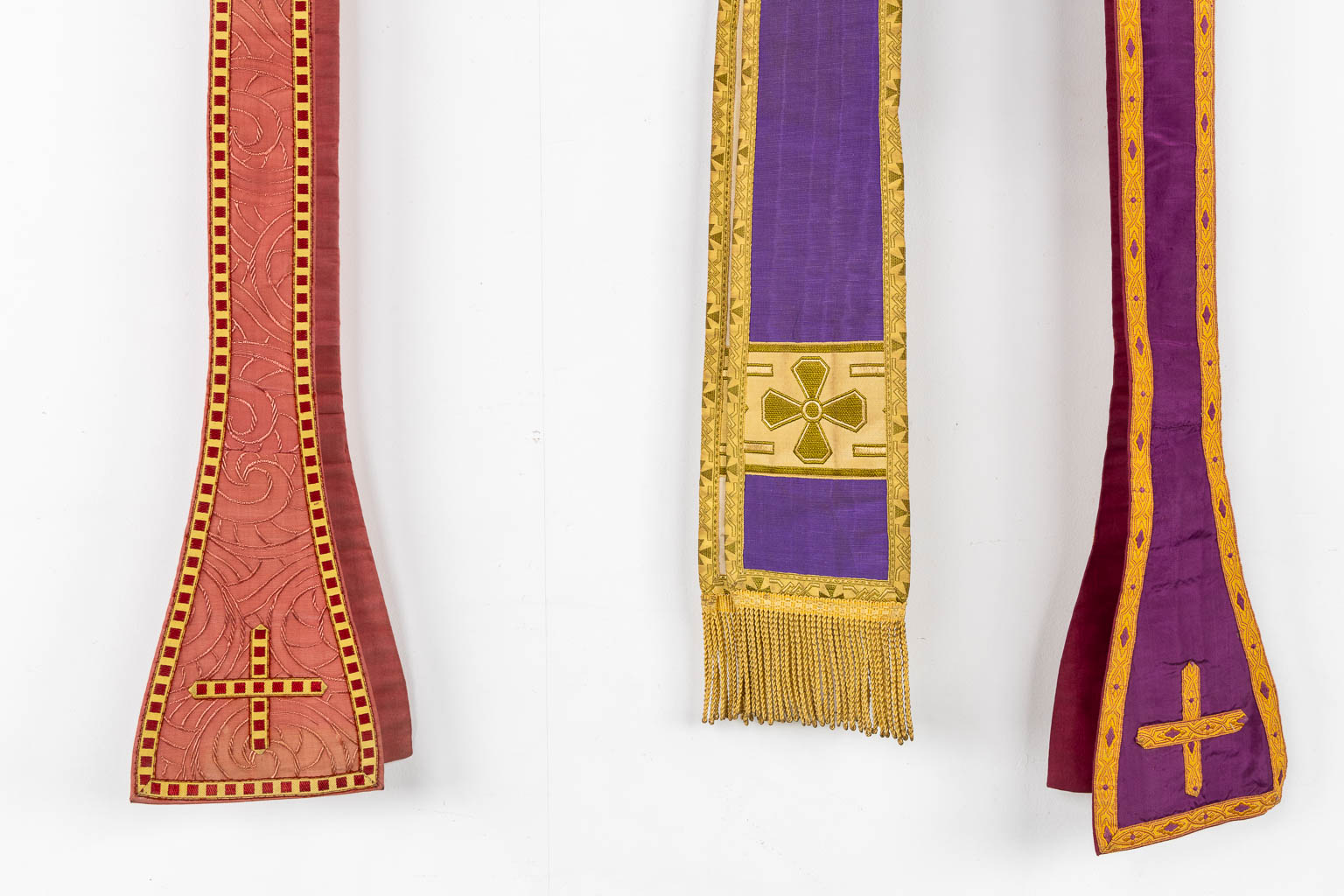 Four Roman Chasubles and matching Stola, embroideries. 