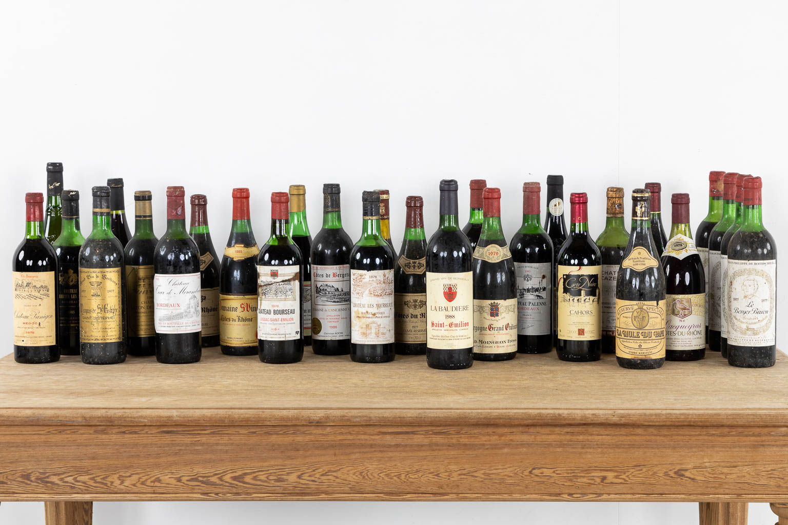 A large collection of wine, 57 bottles. 