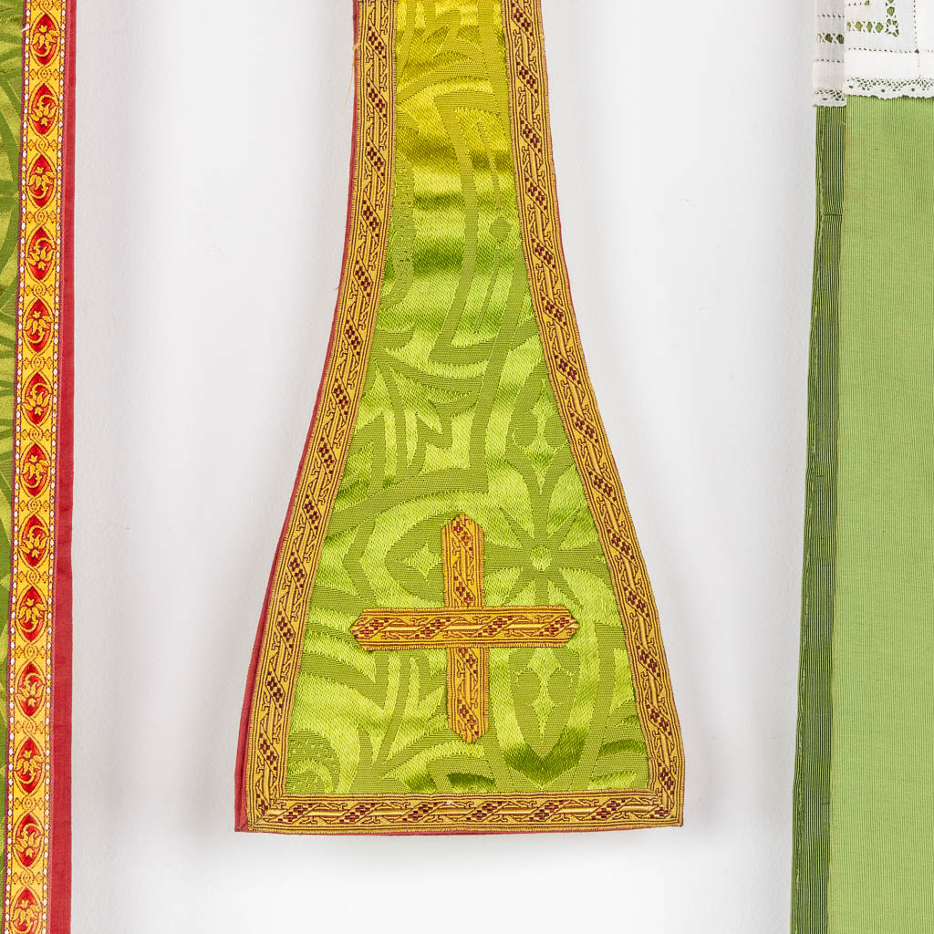 Four Roman Chasubles and matching Stola, embroideries. 