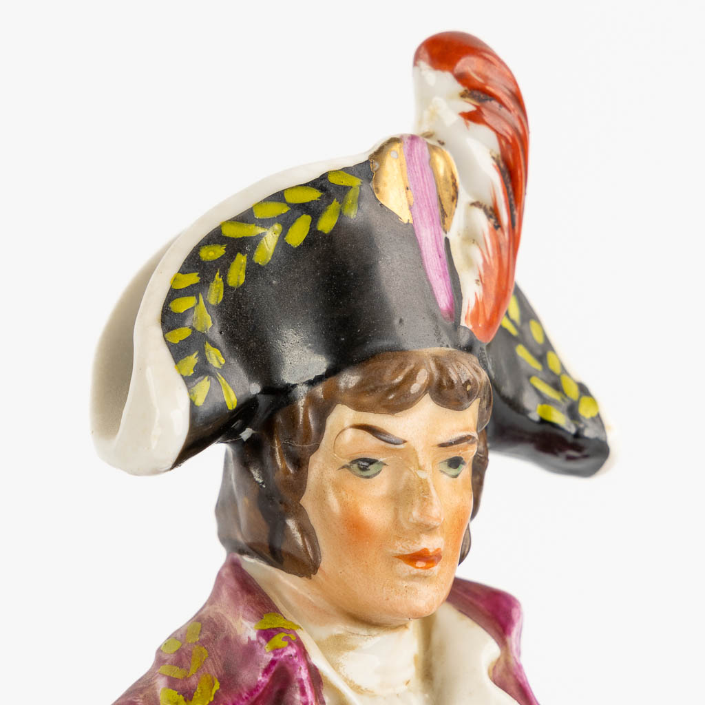 Napoleon and the generals, polychrome porcelain. 15 + 3 pieces. (L:9,5 x W:10 x H:31 cm)