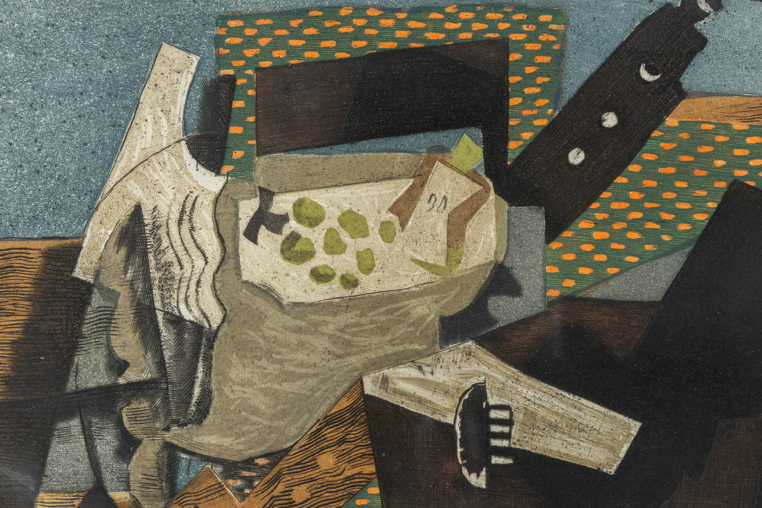 Georges BRAQUE (1882-1963) 'Le guéridon noir', edition of the Louvre Museum. (W:61 x H:35 cm)