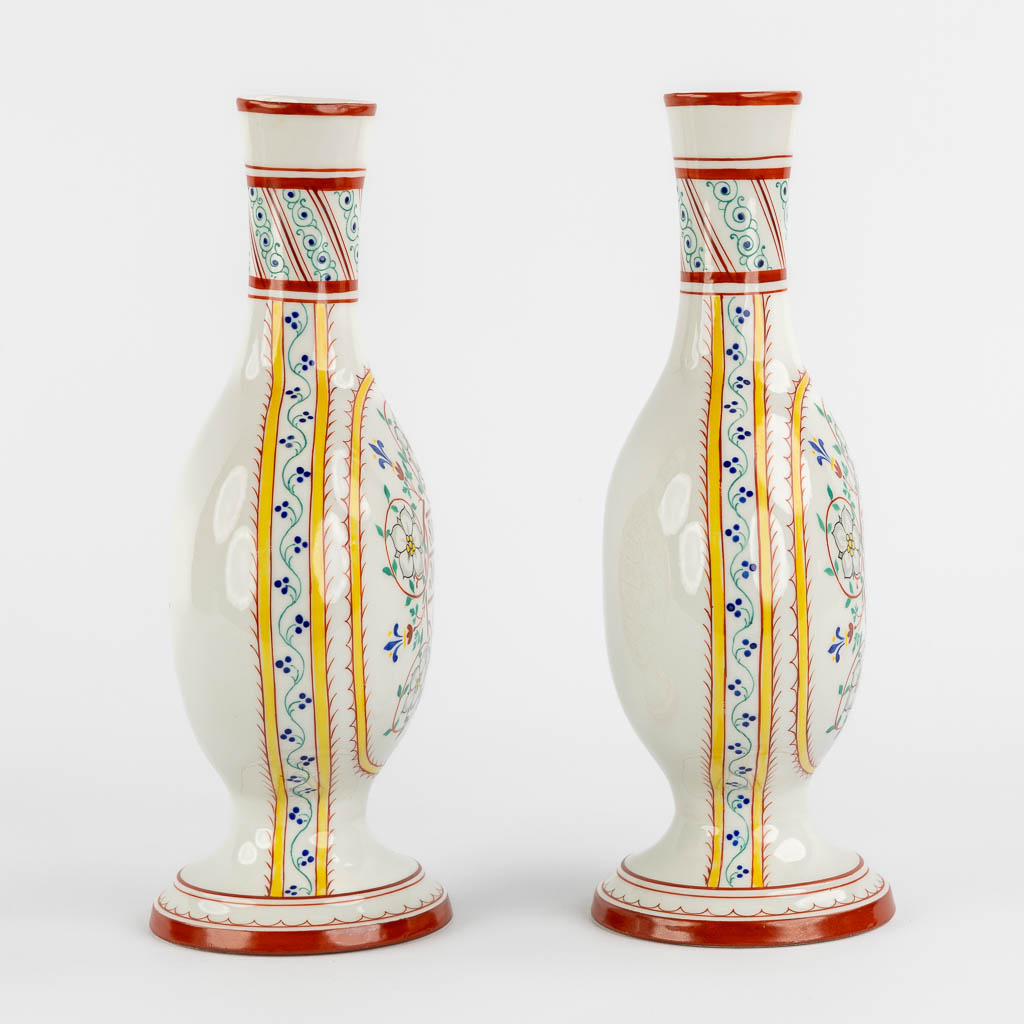 Manufacture A. Denis, Brussels, a pair of vases 