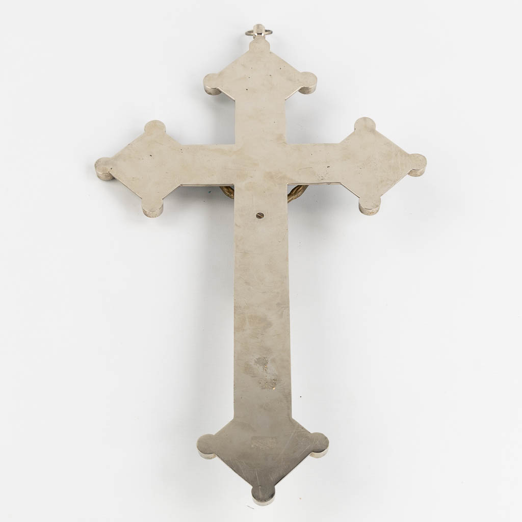 A large crucifix and Corpus Christi, richly finished with Mirco-Mosaic. Circa 1900. (W:28 x H:50 cm)