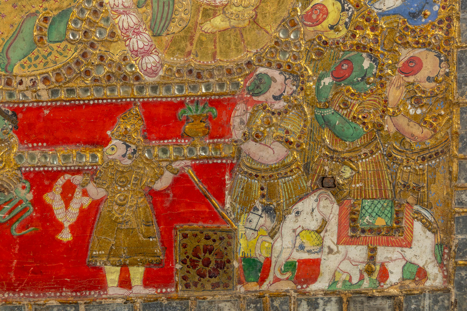 Indian School, 'The Coronation of Rama or Lord Vishnu' a large icon. 18th/19th C.