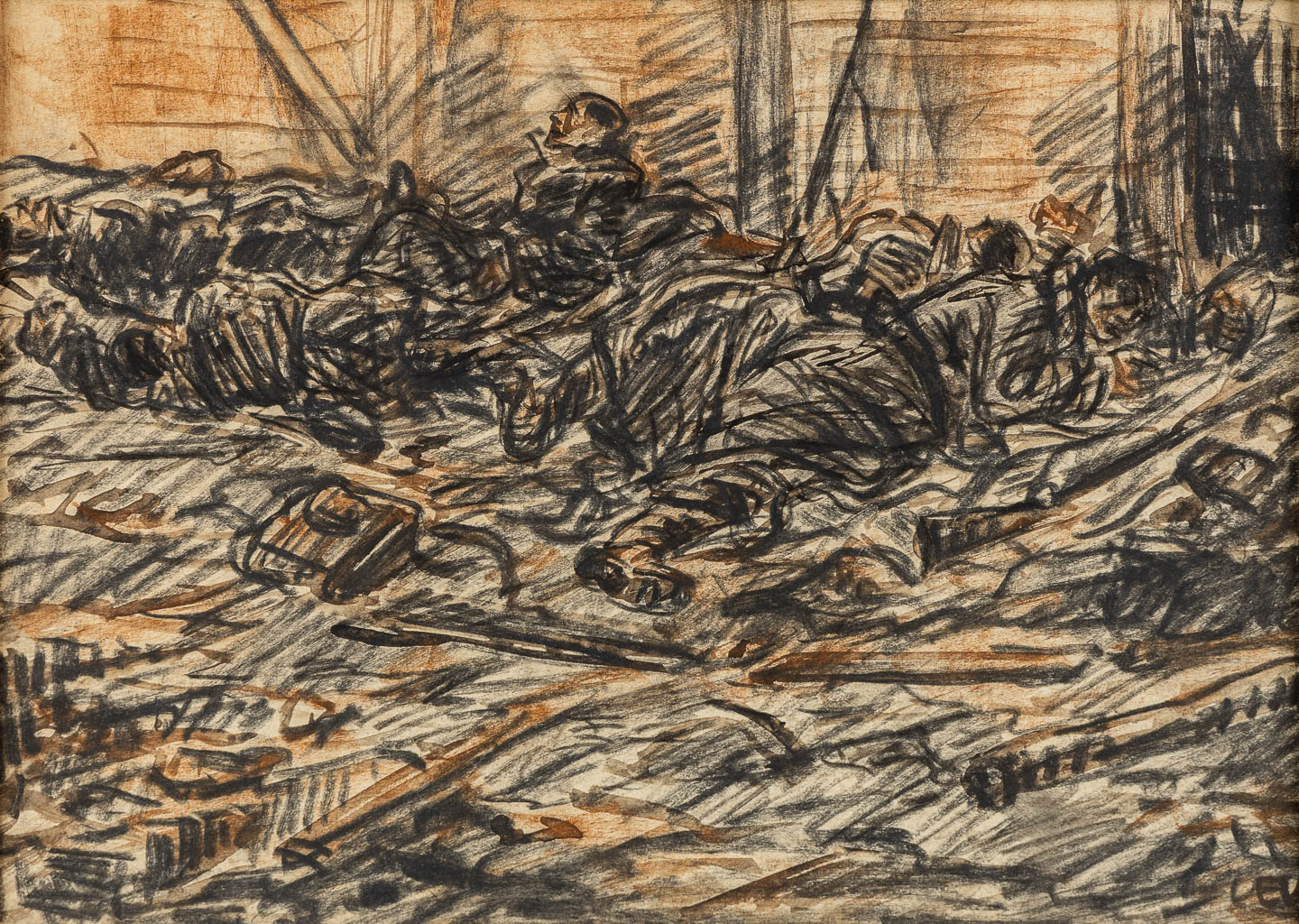  Eugeen VAN MIEGHEM (1875-1930) 'Soldaten aan het front'