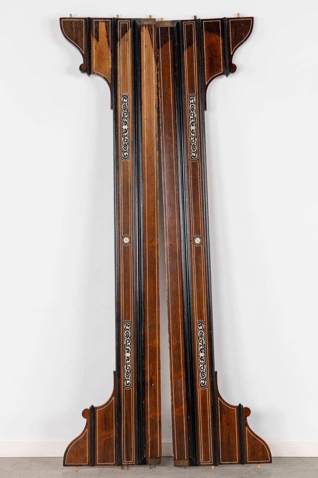 Italian school, a bed frame, marquetry inlay. 19th C. (L:218 x W:151 x H:150 cm)