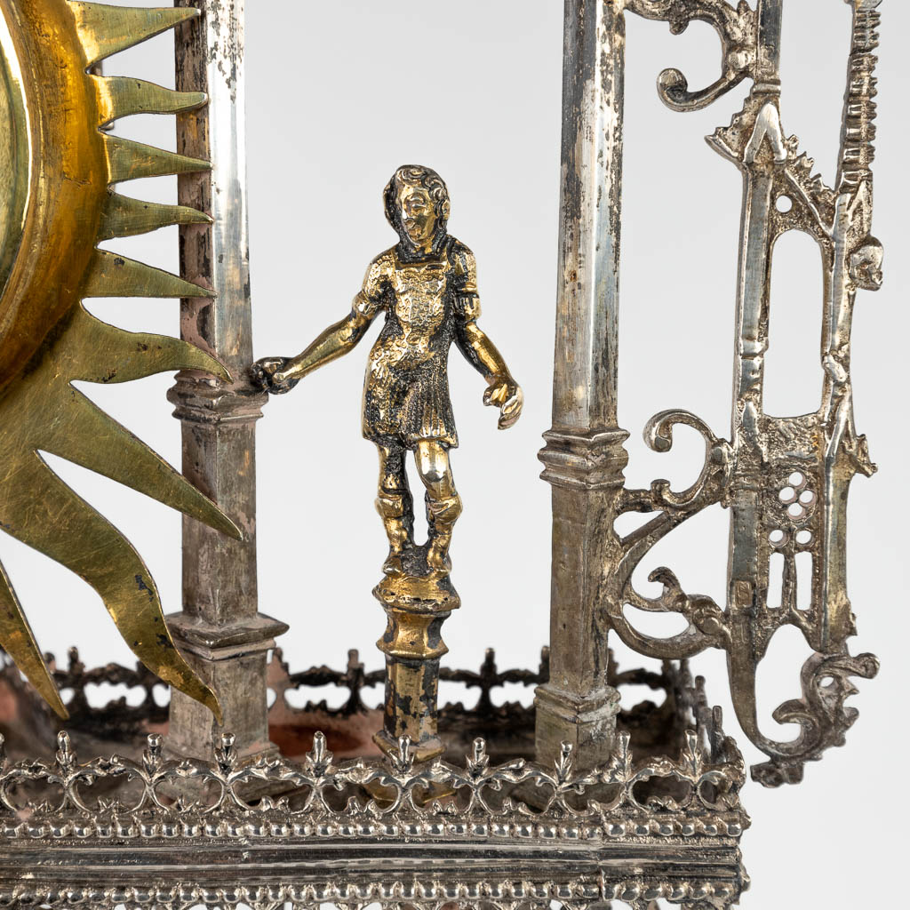 An exceptional tower monstrance, Germany, 16th and 17th C. Late gothic period. (L:26 x W:27 x H:79 cm)