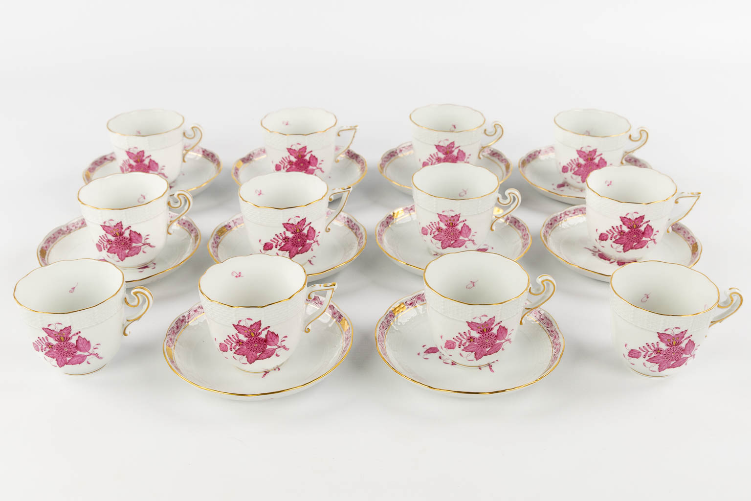 Herend Porcelain, 'Apponyi' an 83-piece hand-painted porcelain dinner service.