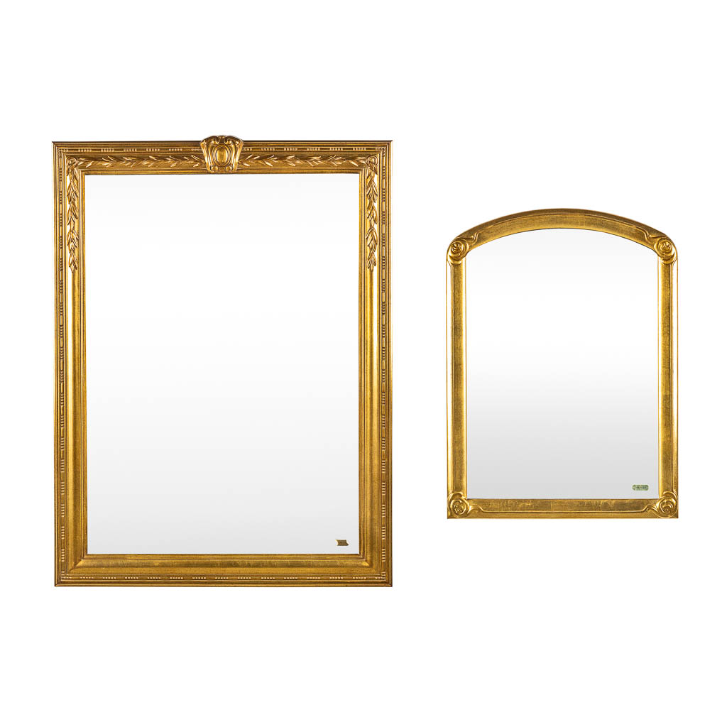 Deknudt, two gilt mirrors. (W:92 x H:120 cm)