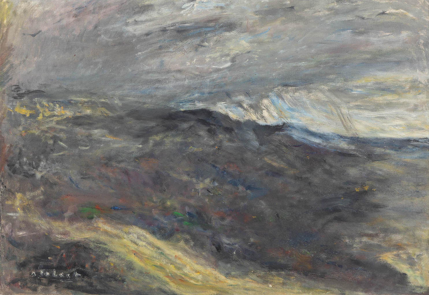 Aloïs DE LAET (1866-1949) 'Storm op de Heide'. (W:99 x H:69 cm)