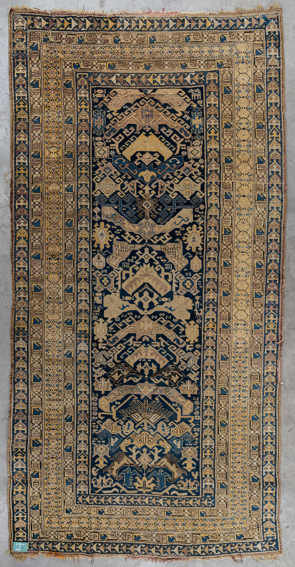 An Oriental hand-made carpet, Caucasian. (W:160 x H:318 cm)