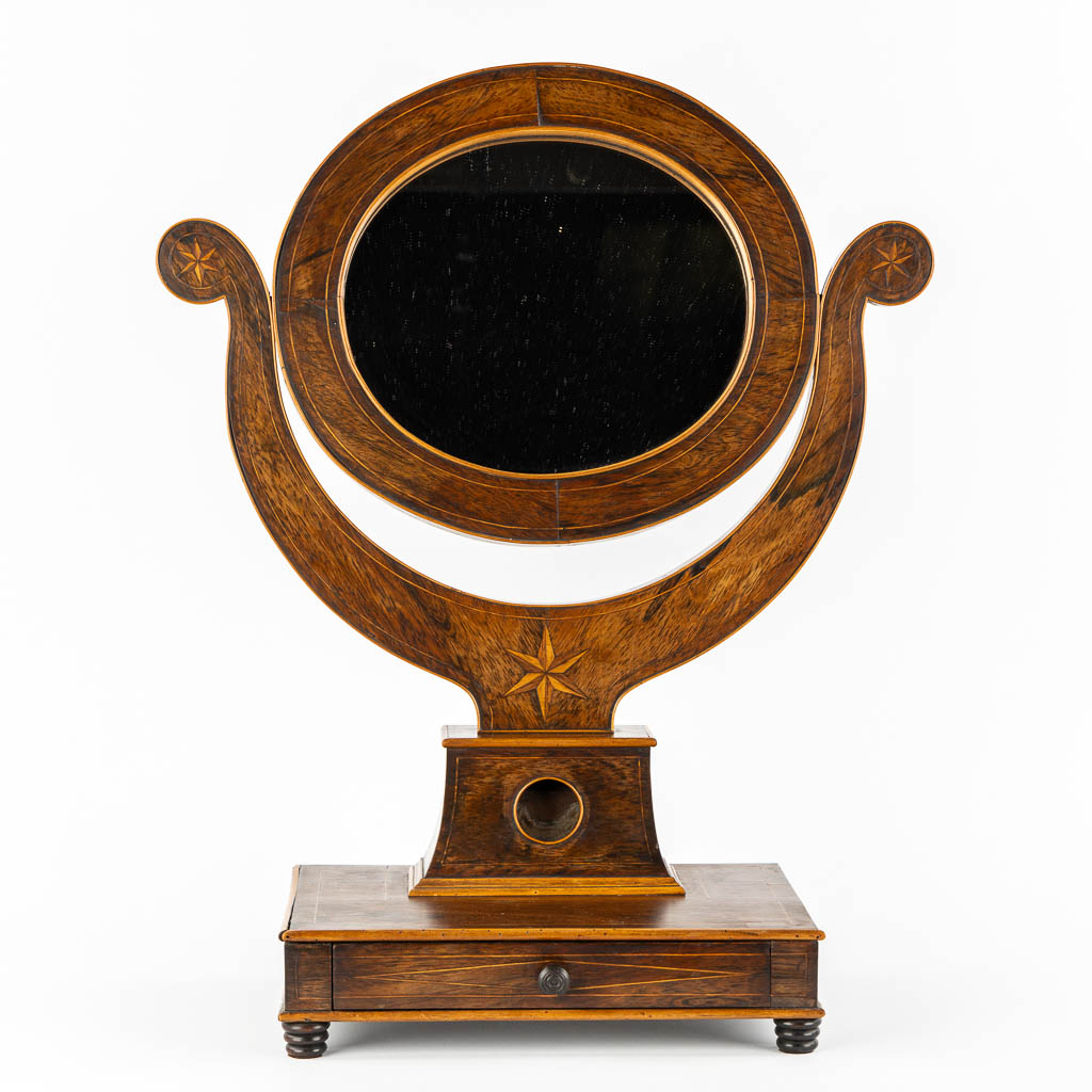 An antique 'Table Mirror', Marquetry inlay. 