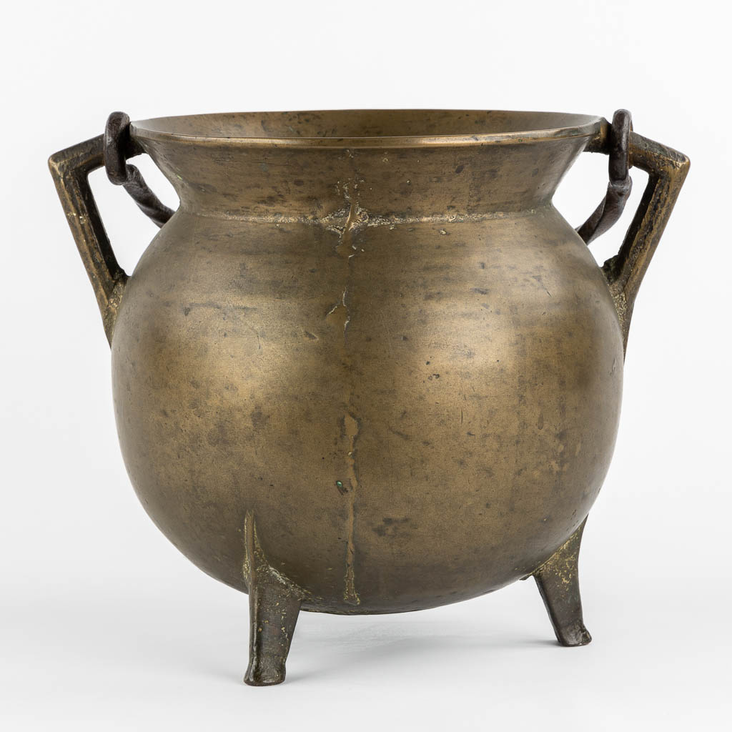 A Gothic bronze tripod cauldron, so-called 