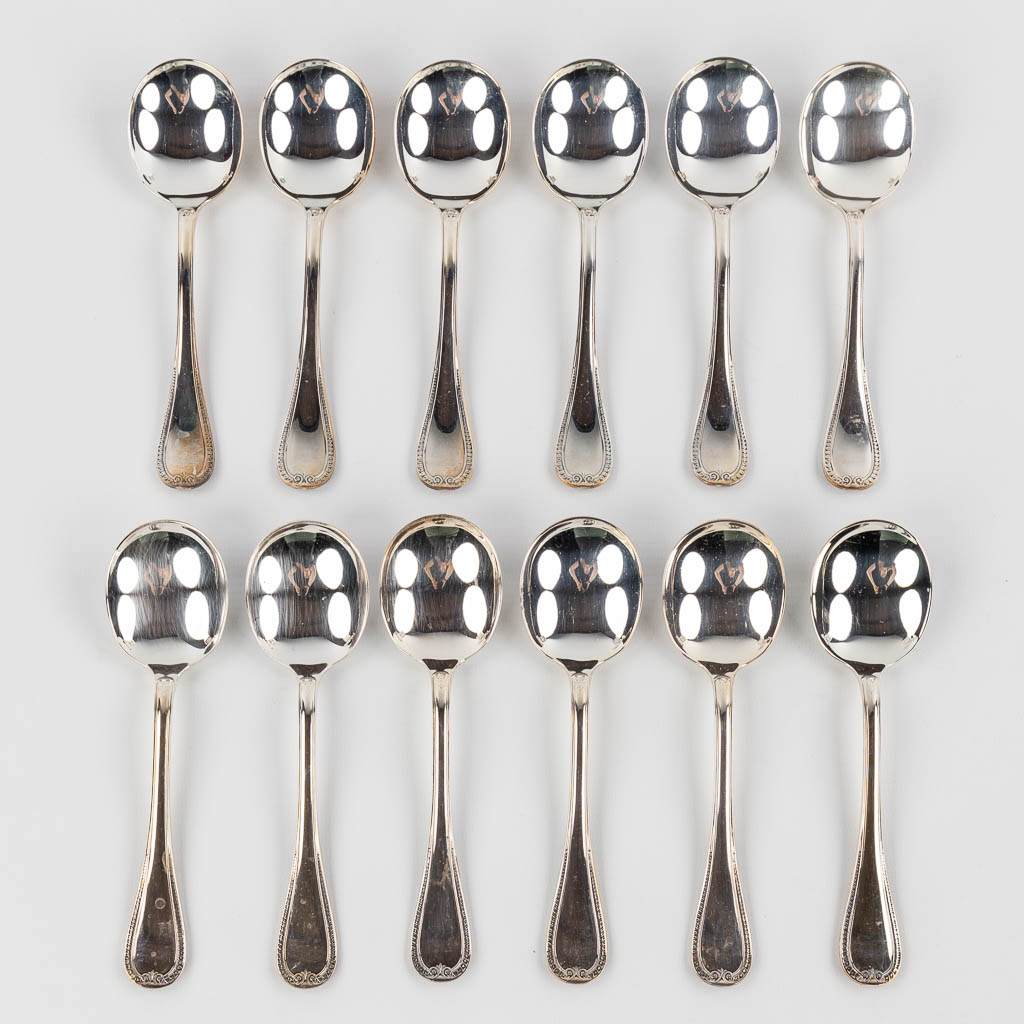 Christofle, Malmaison, 191-piece silver-plated cutlery with original cardboard boxes.