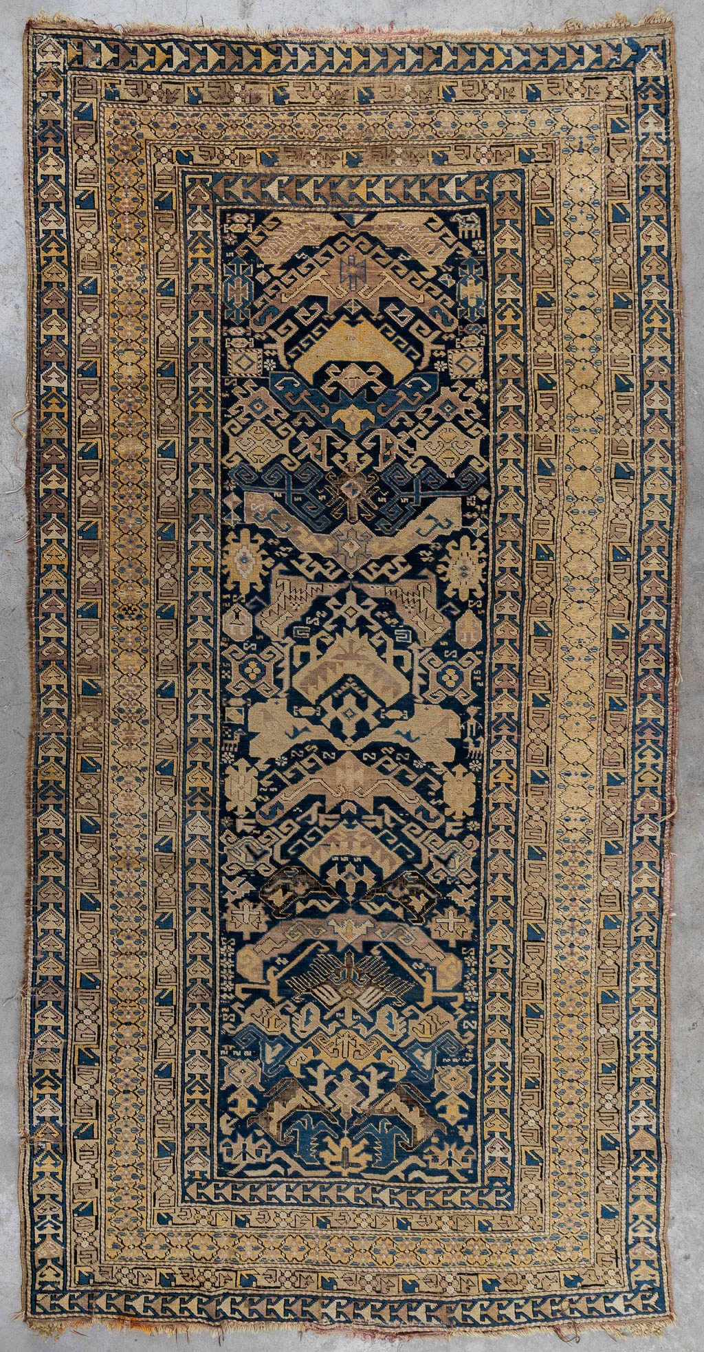 An Oriental hand-made carpet, Caucasian. (W:160 x H:318 cm)