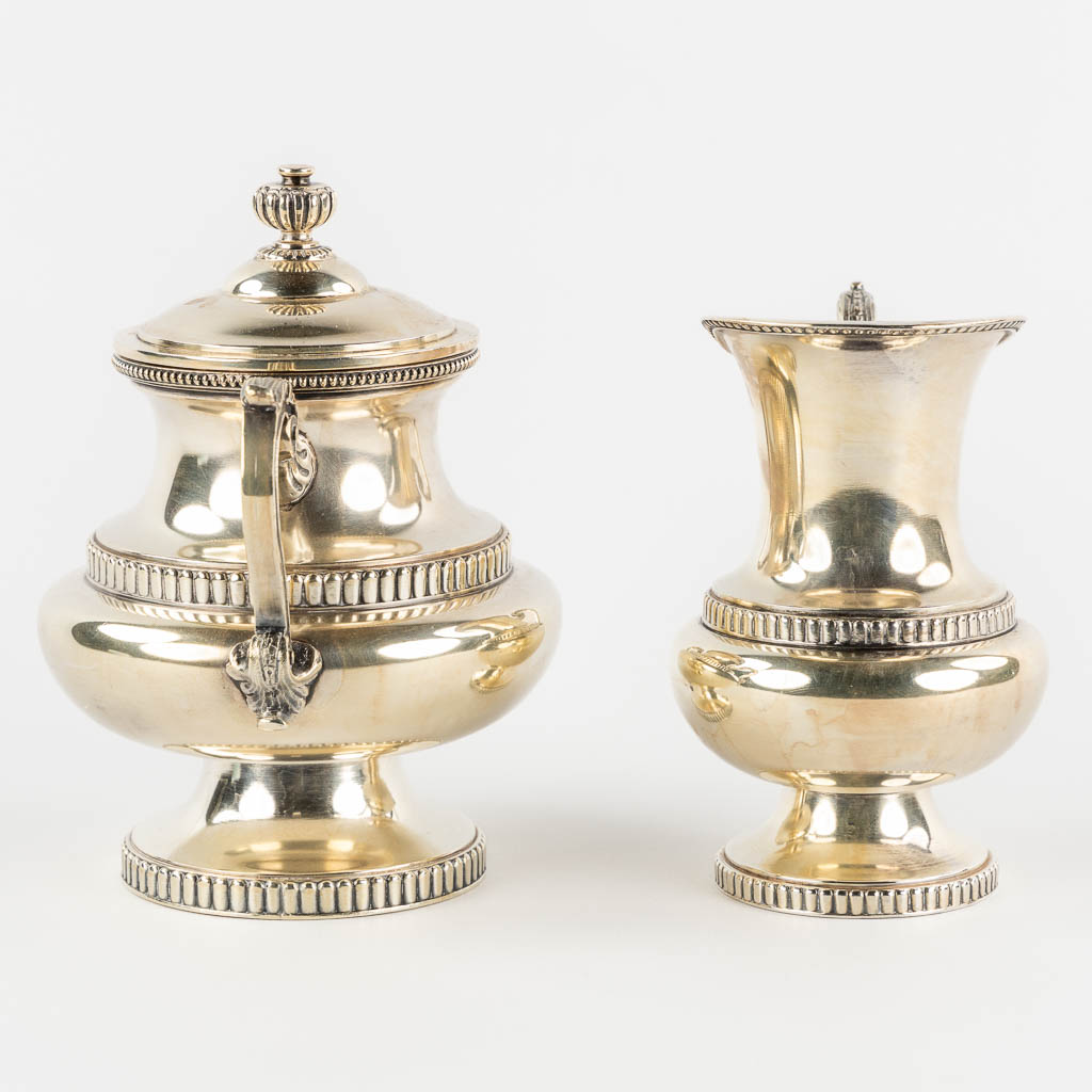 Wiskemann, a silver-plated coffee and tea service, Louis XVI style.