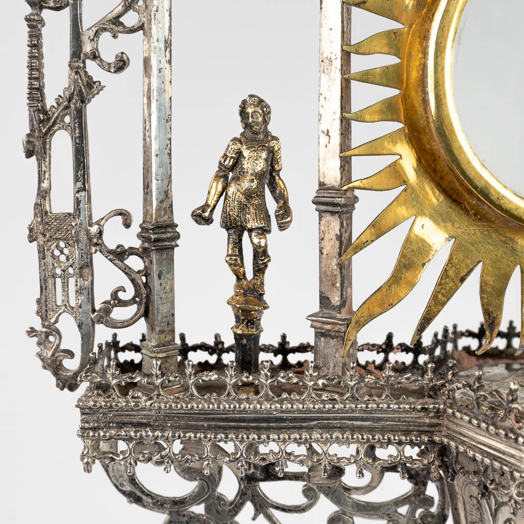 An exceptional tower monstrance, Germany, 16th and 17th C. Late gothic period. (L:26 x W:27 x H:79 cm)