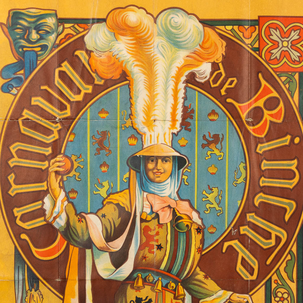 Louis BUISSERET (1888-1956) 'Binche, Mardi Gras, Carnaval' - 1910. Een originele poster. (W:59,5 x H:99 cm)