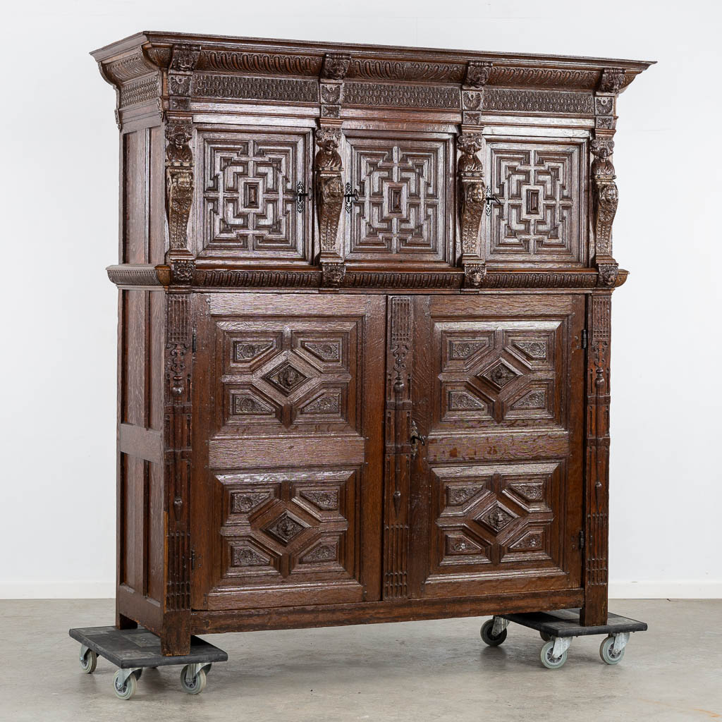 An antique 5-door cabinet 