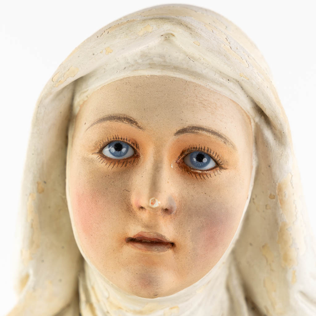 Saint Imelda, polychrome plaster with glass eyes. (W:19 x H:67 cm)