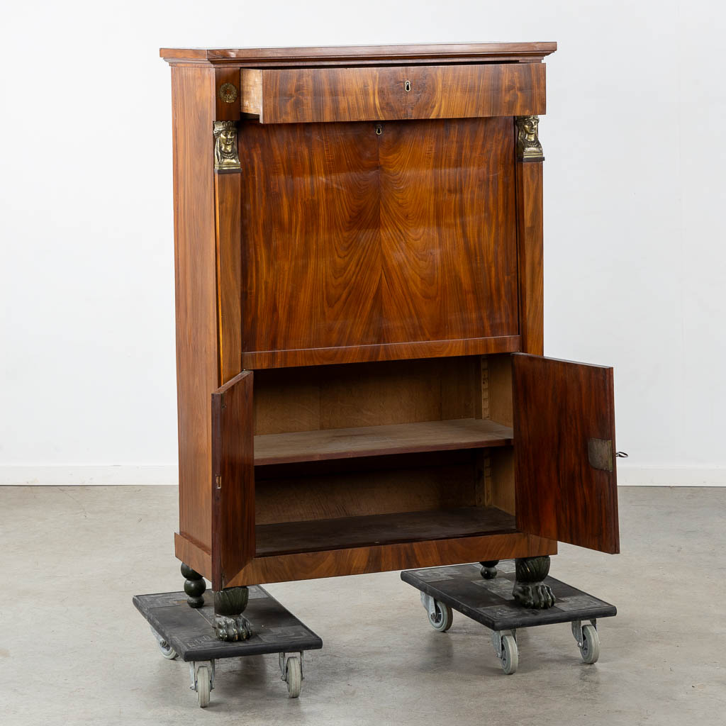 An antique secretaire cabinet, Empire style, 19th C. (L:46 x W:97 x H:149 cm)