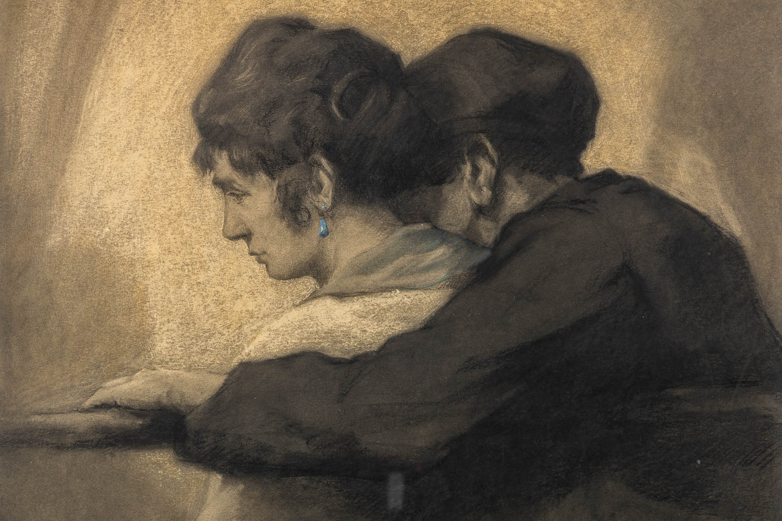 Kurt PEISER (1887-1962) 'Un Couple sur la galerie', 1920.  