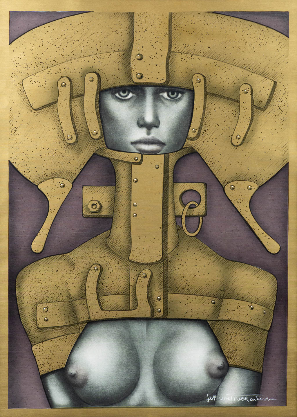 Jef VAN TUERENHOUT (XX) 'Figuur'. (W:50 x H:67 cm)