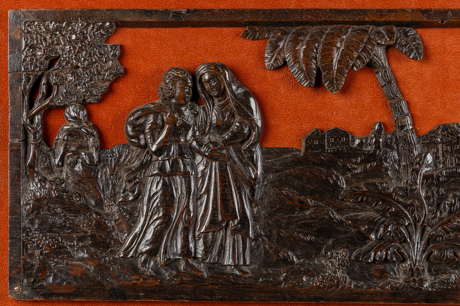 An antique wood-sculptured 'Nativity Scène', Flanders Circa 1700.