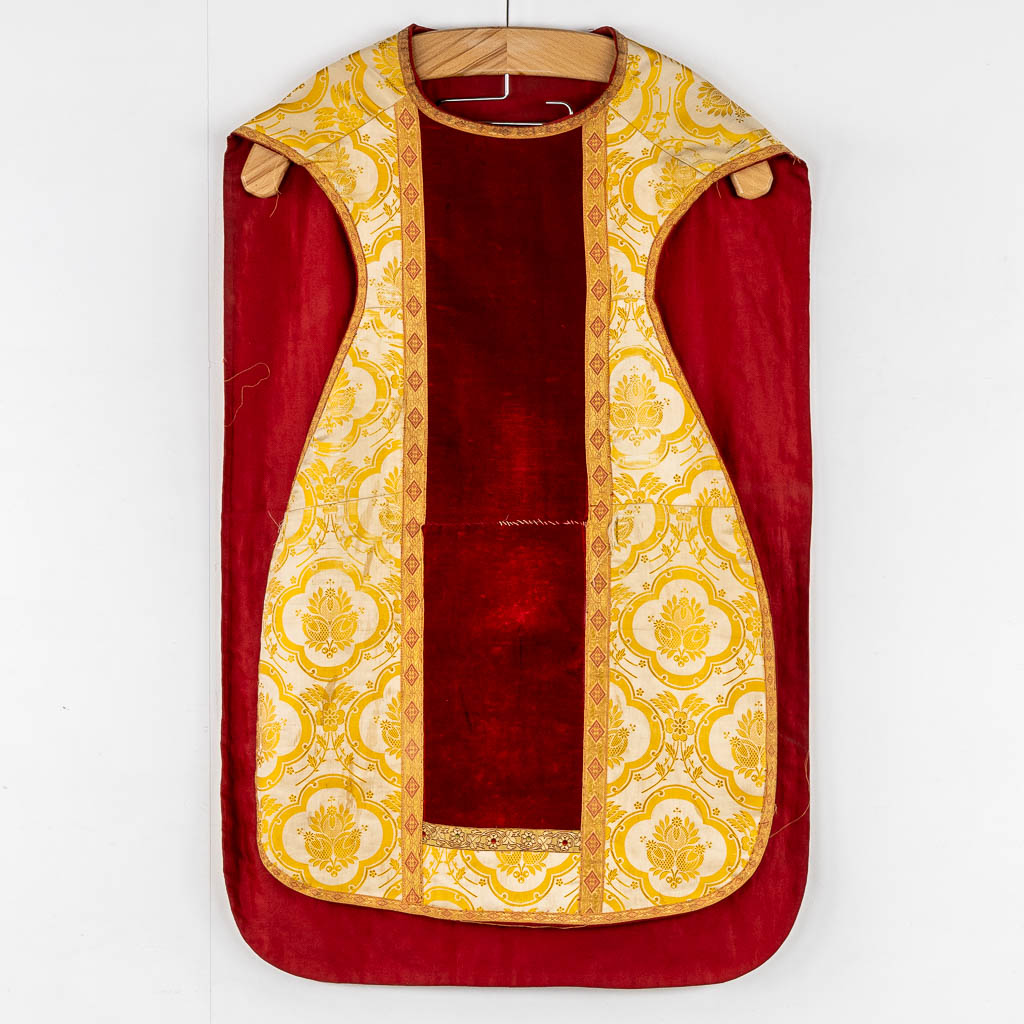 A Cope, a pair of Dalmatics and Two Roman Chasubles, Embroideries.