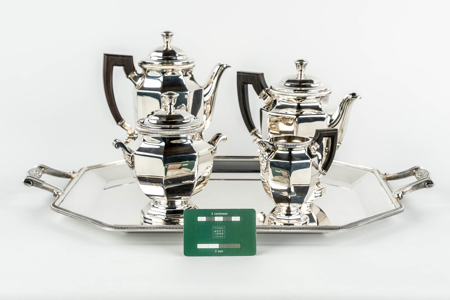 Christofle, Gallia, a 5-piece coffee and tea service, silver-plated metal. New old stock. 