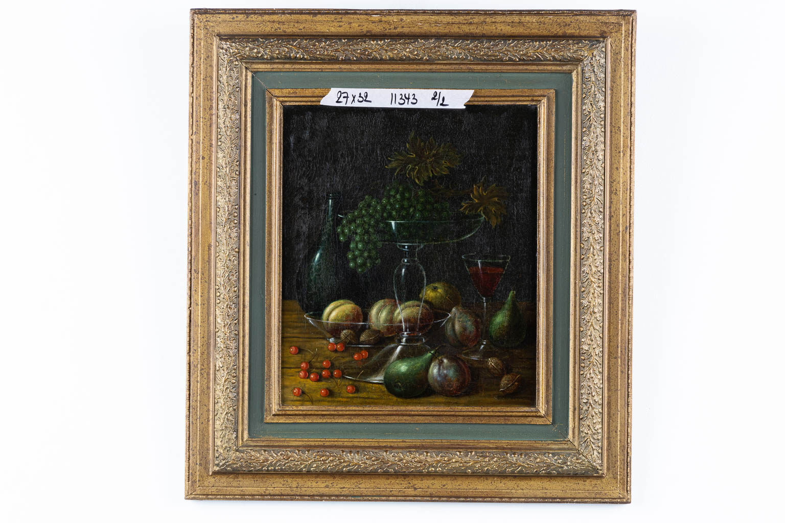 Two antique still life paintings, oil on canvas and panel. 19th C. 