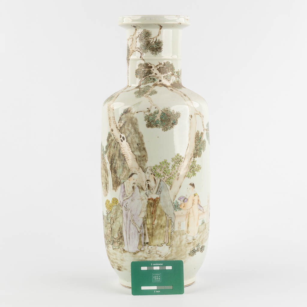 A Chinese Rouleau vase, 