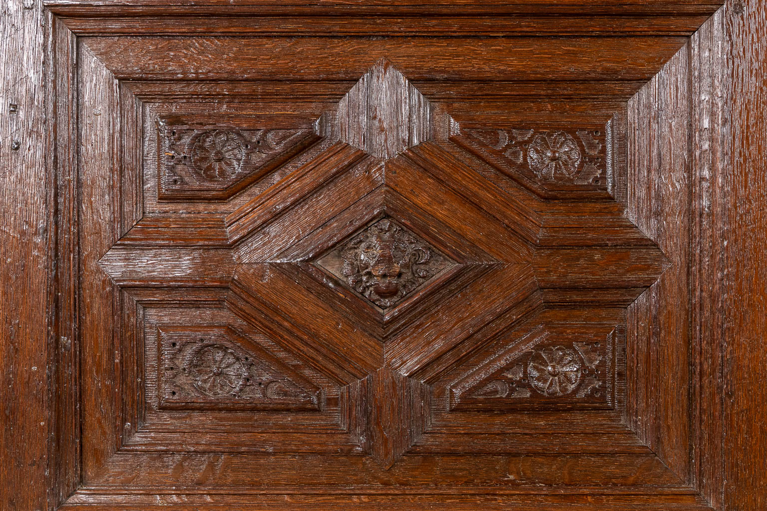 An antique 5-door cabinet 