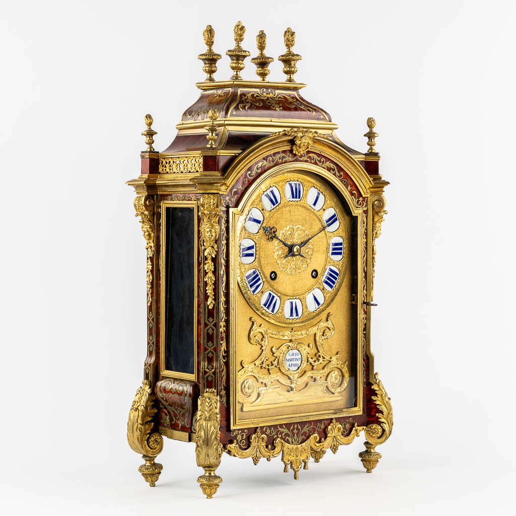 Gilles Martinot à Paris, a 'Religieuse' mantle clock, gilt bronze and Boule marquetry. 17th/18th C.