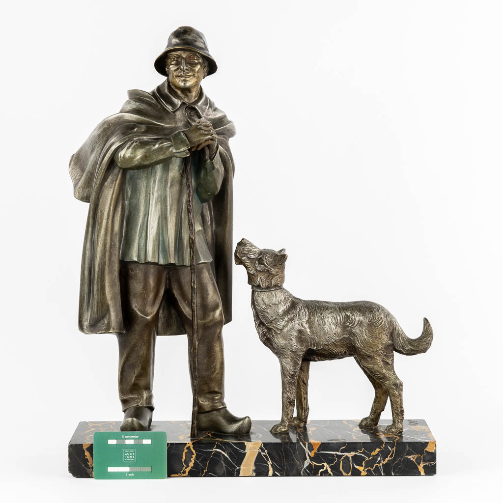 Ignacio GALLO (XIX-XX) 'Herder and his dog'