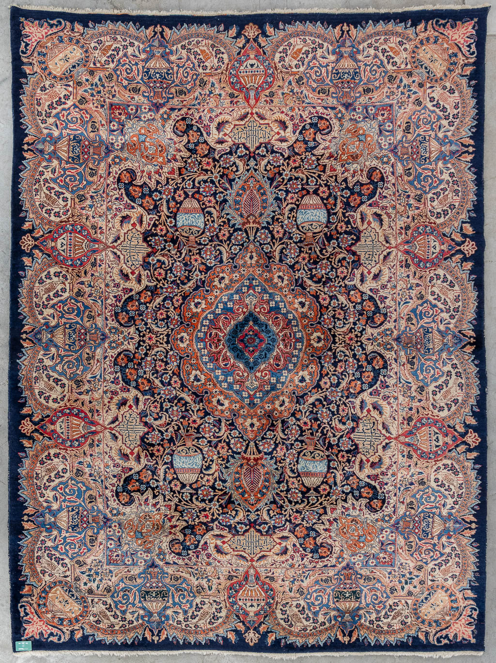 An Oriental hand-made carpet. Kashmar.