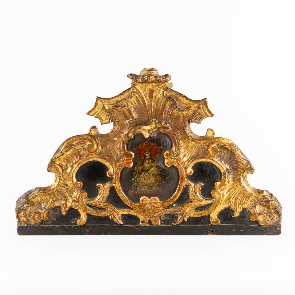 An antique wood-sculptured and Baroque crown of a tabernacle?, Southern Europe, 18th C.