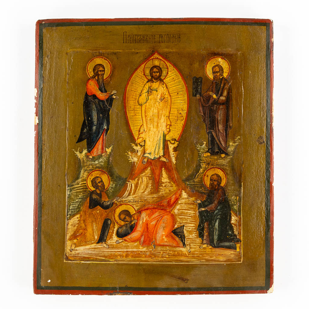 An antique Russian Icon 'Transfiguration of Christ' 19th C. (W:27 x H:31 cm)