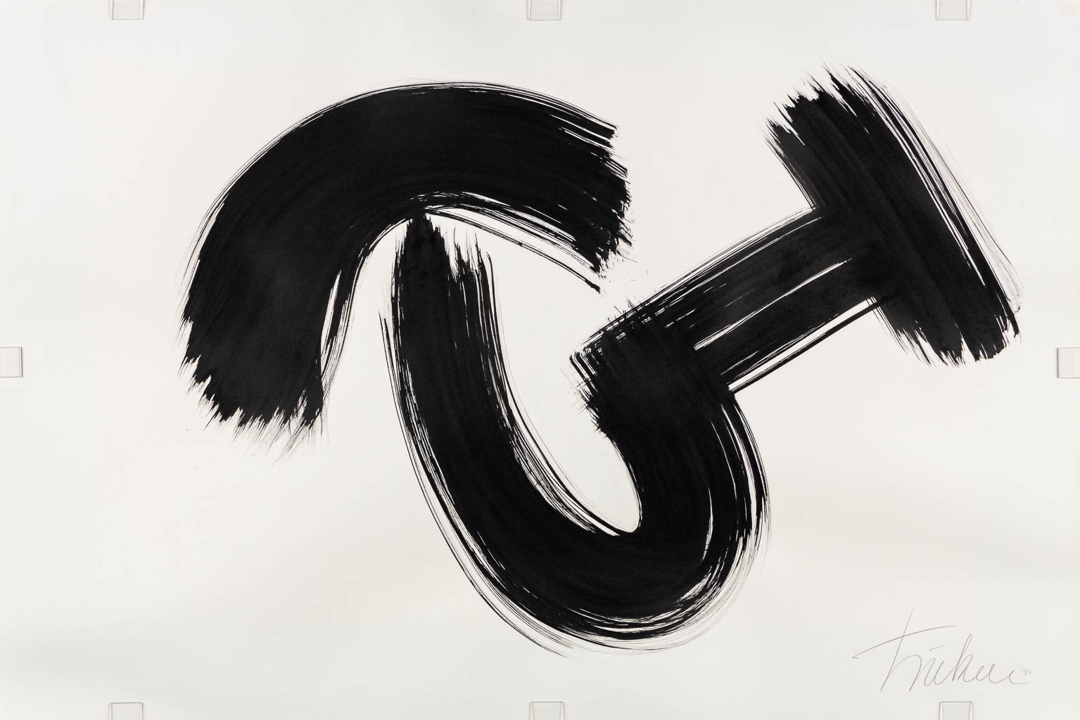 TSUKAI (XX) 'Calligraphy' Oost-indische inkt op papier. (W:95 x H:64 cm)