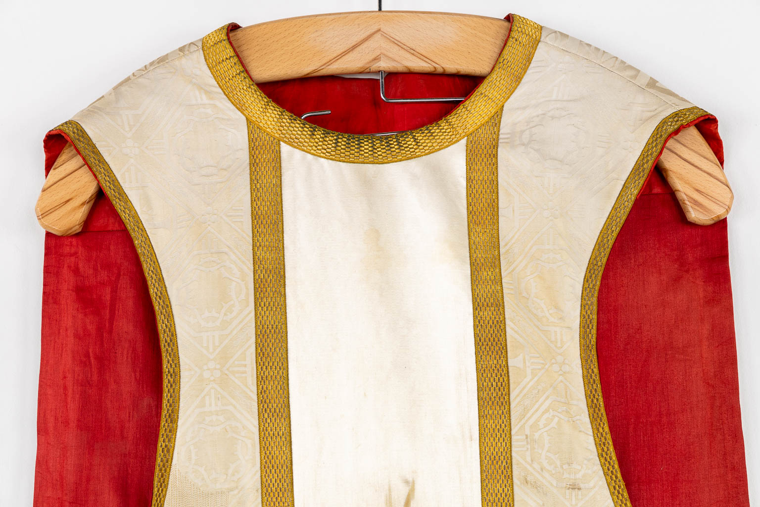 A Chasuble, Roman Chasuble and Stola, Embroideries with an image of Jesus Christ, Rex Regum. 