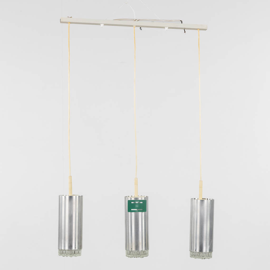 Staff Leuchten, a mid-century ceiling lamp. Chromed metal and glass. (W:68 x H:108 cm)