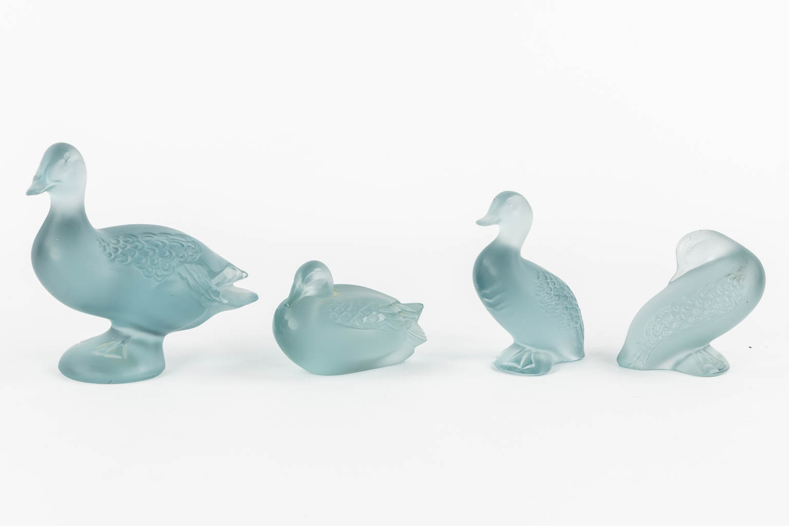 Lalique France, 11 vogels en eenden, kristal. (W:14,5 x H:8,5 cm)