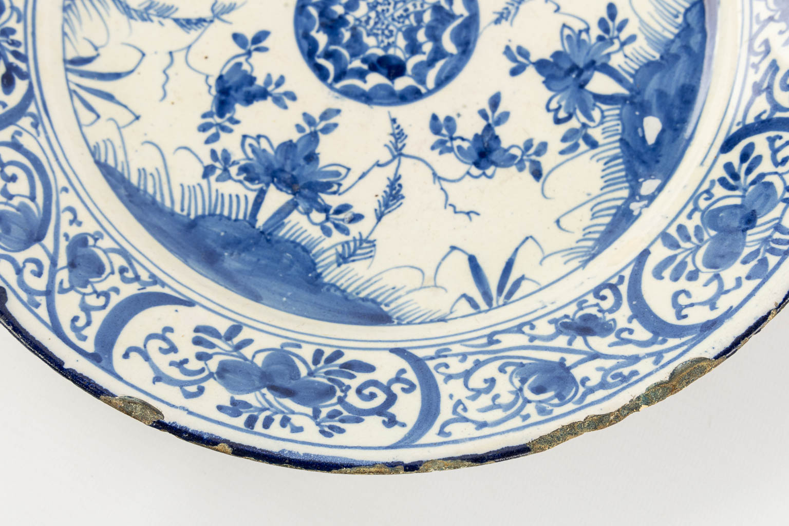 Seven Faience plates, France, 18th and 19th C. (D:42 cm)