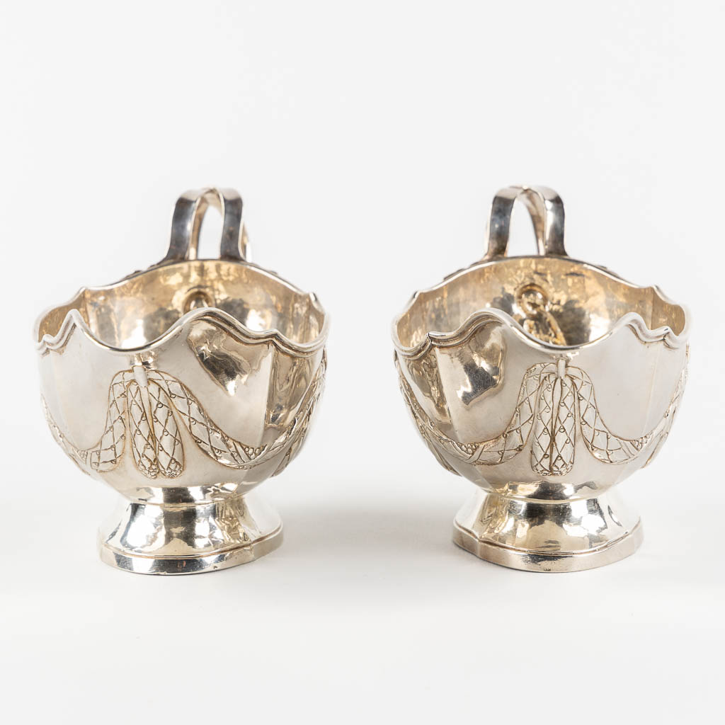 A pair of saucers, silver, Louis XVI. 