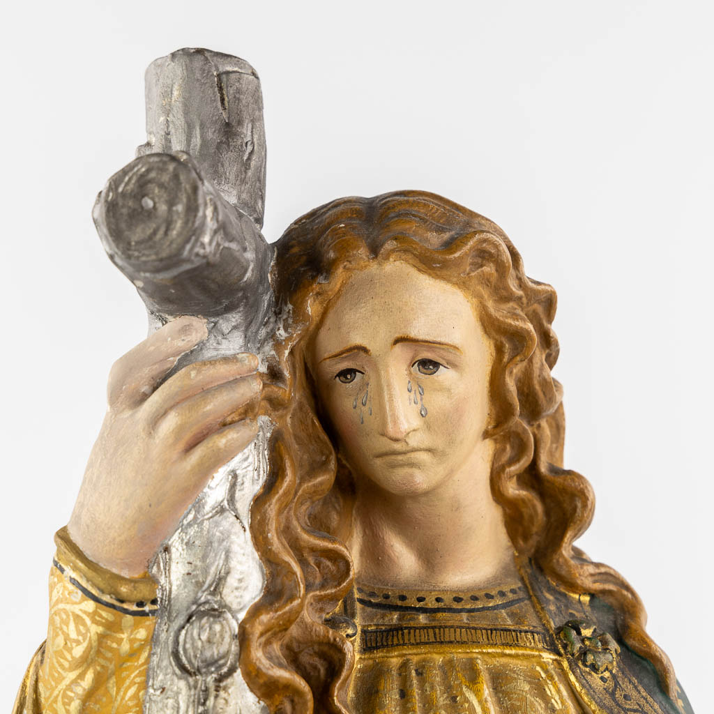 Saint Mary Magdalene, polychrome plaster. Circa 1900. (W:16 x H:49 cm)