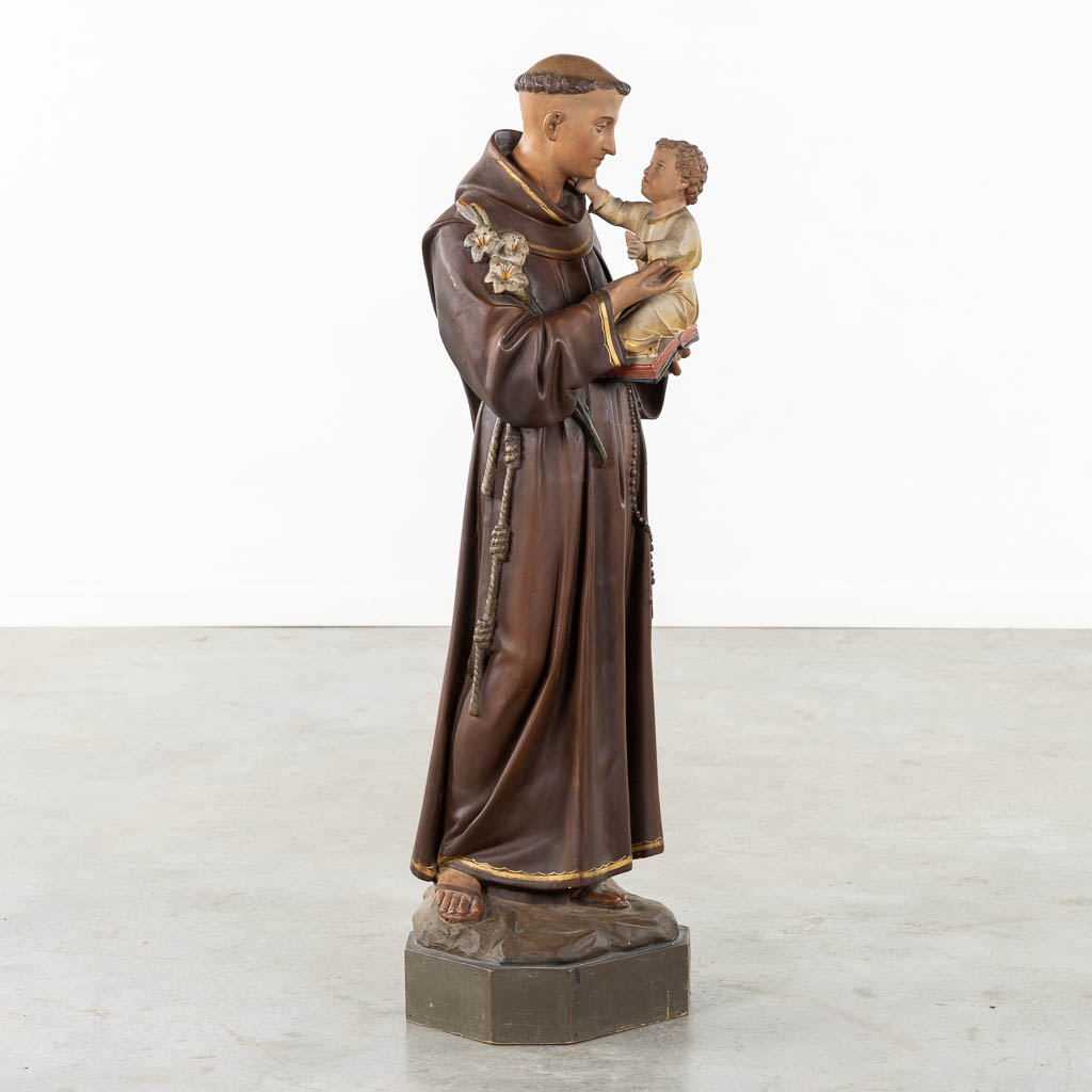 Saint Anthony with a Child, polychrome plaster. (H:109 cm)