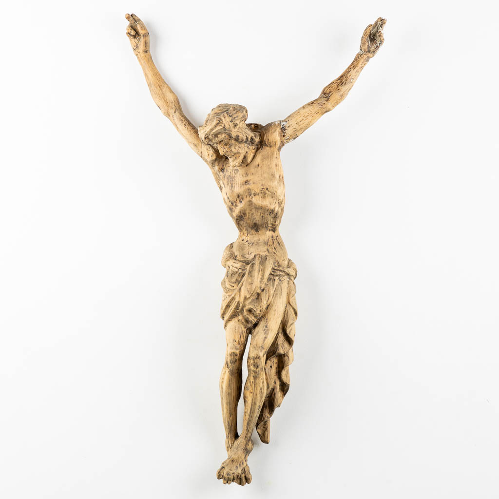 A wood-sculptured Corpus Christi. (W:56 x H:102 cm)